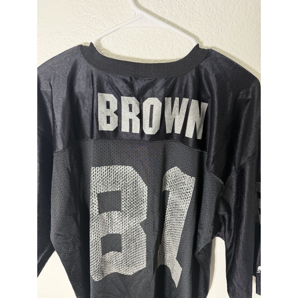 Vintage 90s Oakland Raiders Tim Brown Black Silver Football Jersey Mens 52 XL - Picture 7 of 9